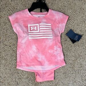 Under Armour Pink and White Graphic Tee